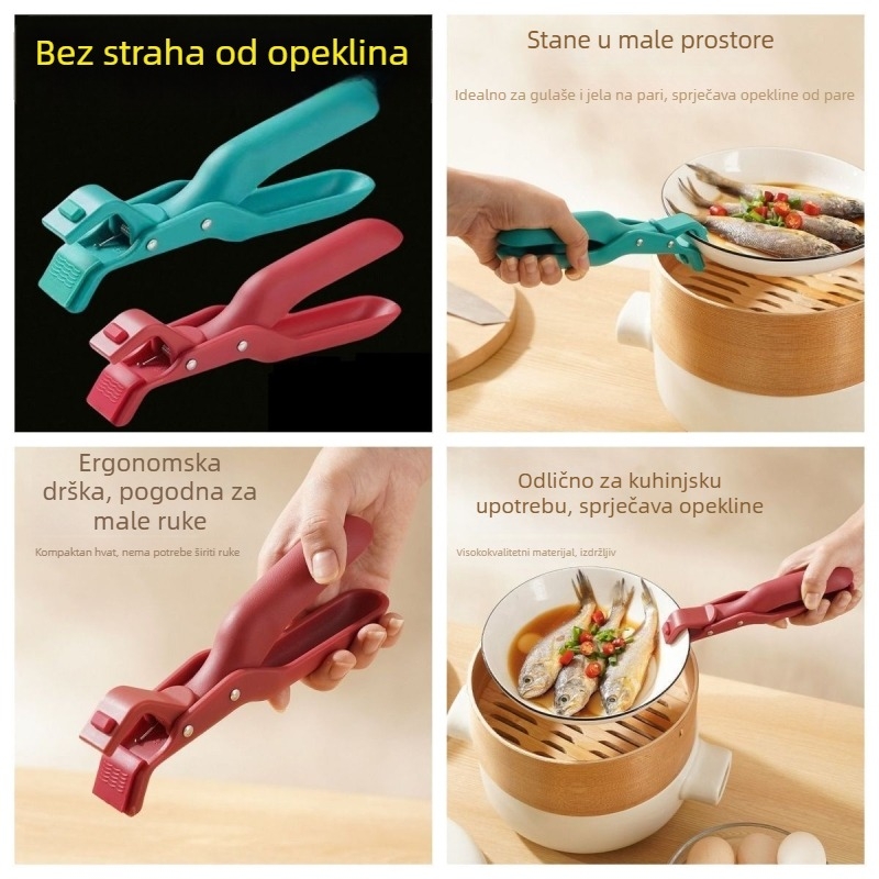 Toplinski otporan silikon klip za zdjelu za parenje i mikrovalnu, protuklizni kuhinjski klips