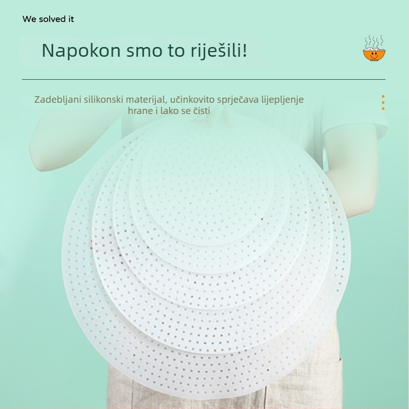 Deblj podmetač od silikona za kuhanje riže, protivljepan, otporan na visoke temperature, kružnog oblika