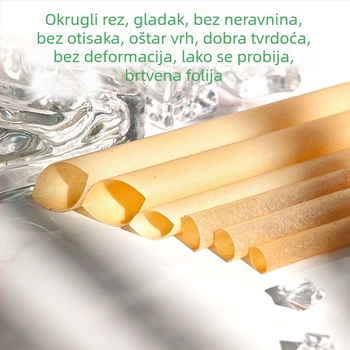 Slama od šećerne trske, bez PLA, biološki razgradiva, jednokratna, individualno pakirana, 100 komada u pakiranju, slamka za bubble tea