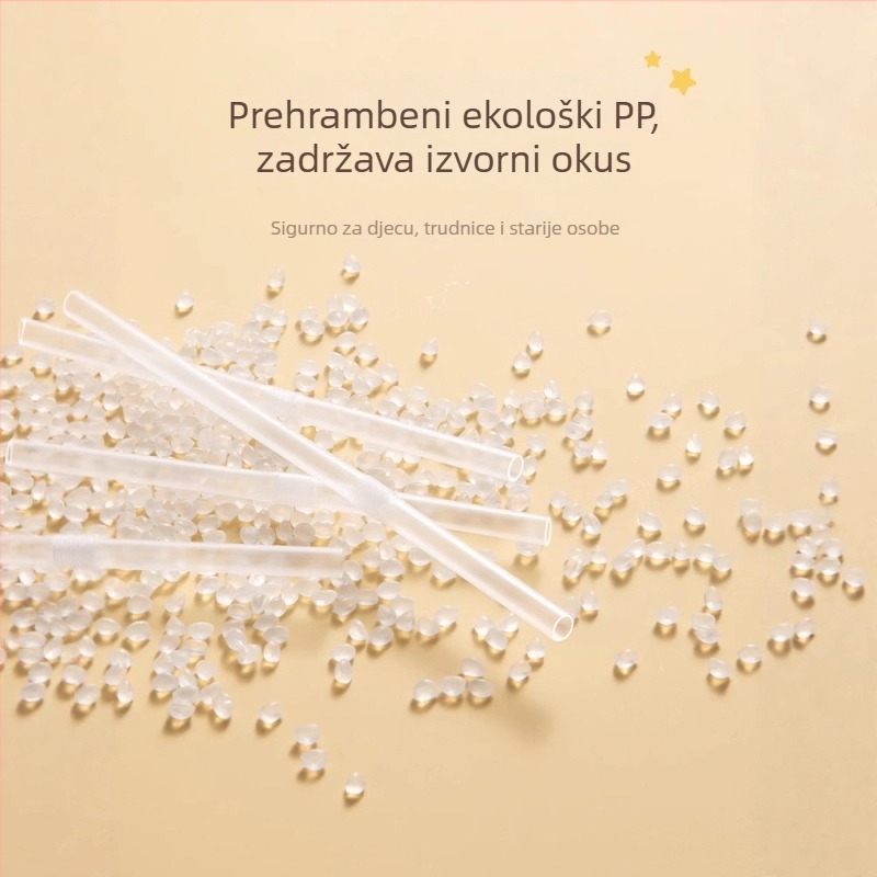 Double Gun jednokratna savitljiva slamčica od PP materijala, pojedinačno pakirana, za bubble tea, za trudnice i djecu