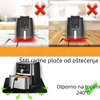 Silikonska podloga za dno friteze na zrak – toplinska izolacija, kuhinjska radna ploha, otporna na visoke temperature, višenamjenska zaštita od opeklina