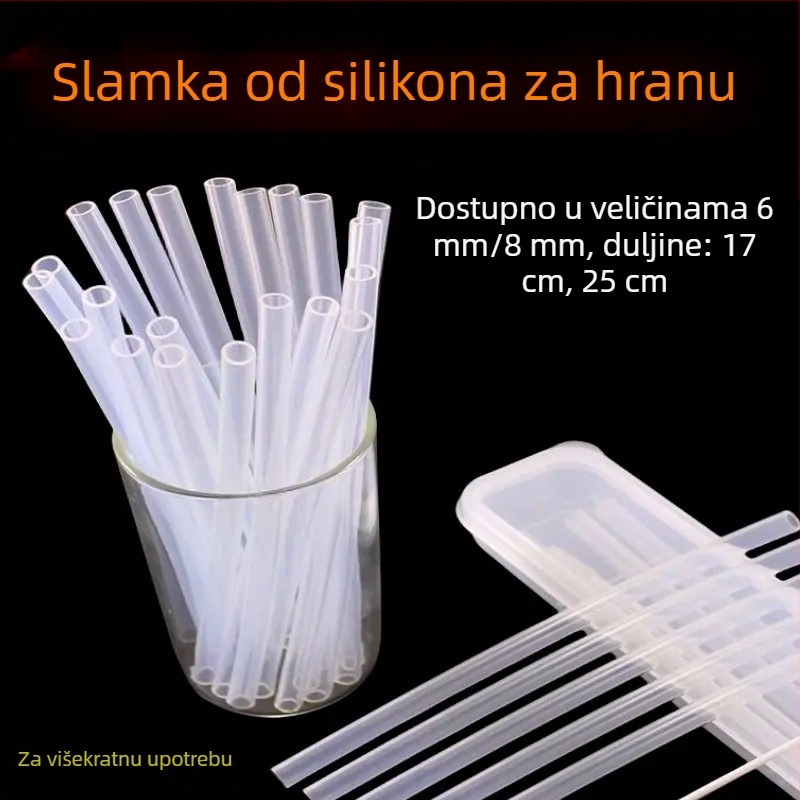 Silikonska slamka za hranu, dodatak za termos, ponovno upotrebljivi crijevo za piće od ekološkog materijala