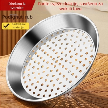 Deblj posuda za parenje od nehrđajućeg čelika, okrugli kućni parni stalak, posuda za paru, parna mreža, višenamjenski parni stalak za ribu