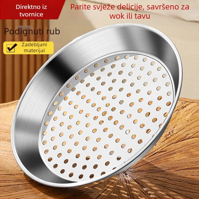 Deblj posuda za parenje od nehrđajućeg čelika, okrugli kućni parni stalak, posuda za paru, parna mreža, višenamjenski parni stalak za ribu