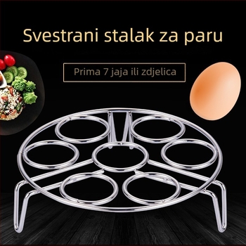 Stalak za kuhanje jaja na pari od nehrđajućeg čelika s visokim nogicama, debela konstrukcija, za kuhanje na pari u rižinoj posudi