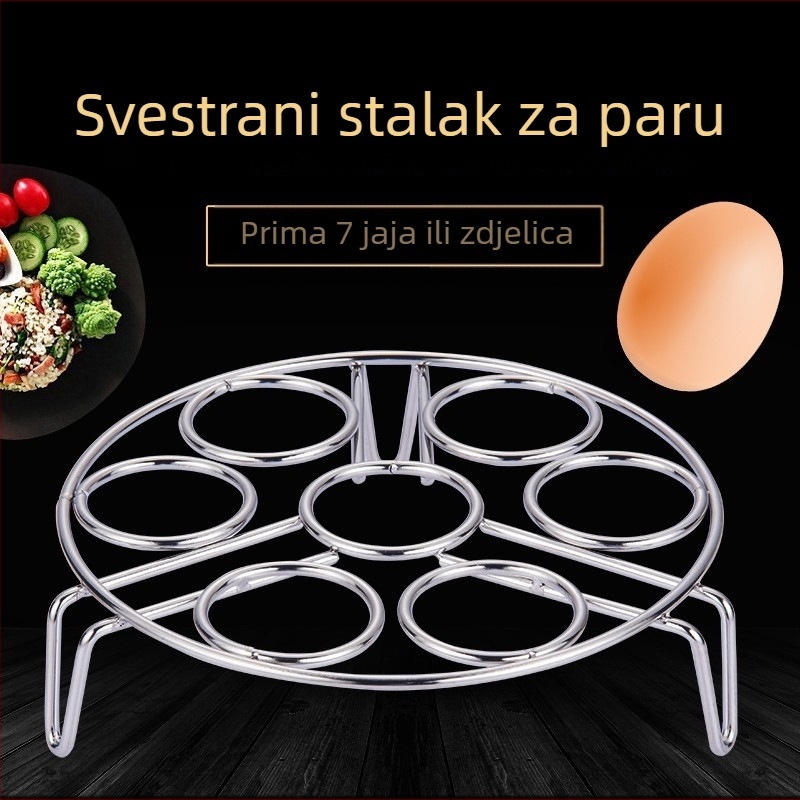 Stalak za kuhanje jaja na pari od nehrđajućeg čelika s visokim nogicama, debela konstrukcija, za kuhanje na pari u rižinoj posudi