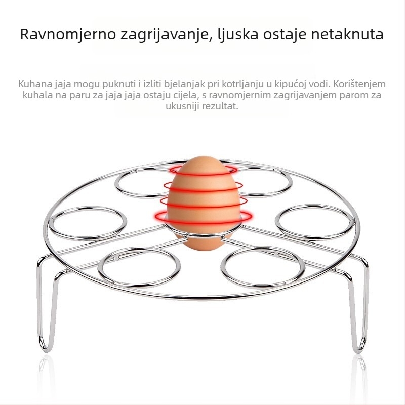 Stalak za kuhanje jaja na pari od nehrđajućeg čelika s visokim nogicama, debela konstrukcija, za kuhanje na pari u rižinoj posudi