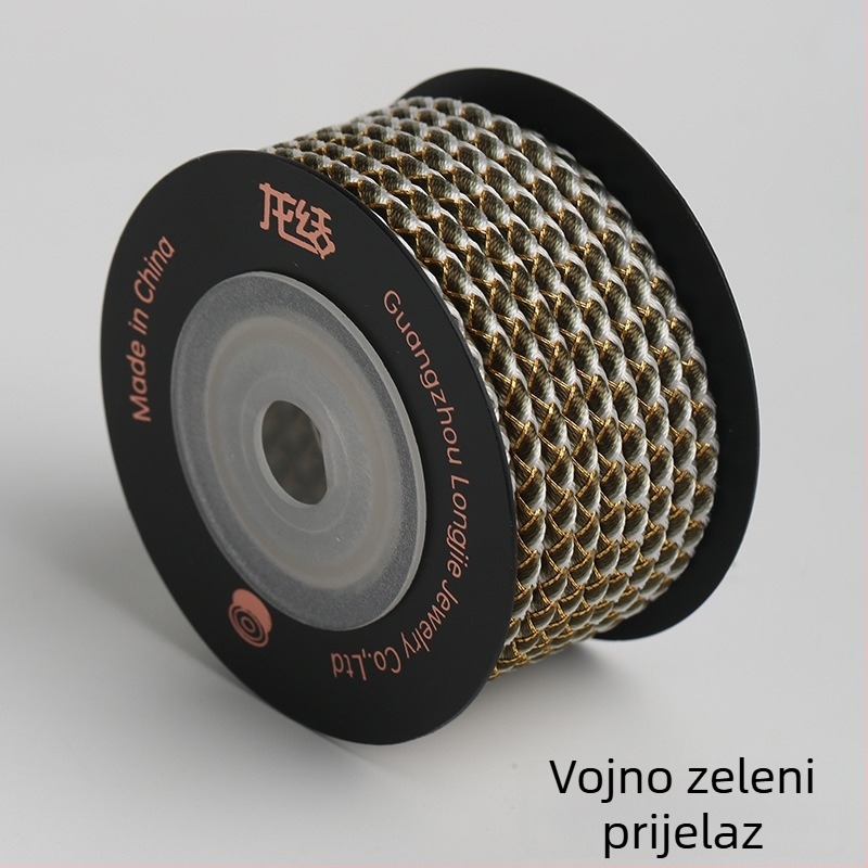 Dragon Knot Mala linija s ljuskama zmaja – 3 mm mercerisani poliester konac, nakit kabel, zlatna boja