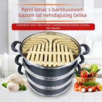 Nehrđajući čelični univerzalni stalak za parenje s podignutom debelom pločom, pogodan za kuhanje u rižinom loncu, wok i košari za paru