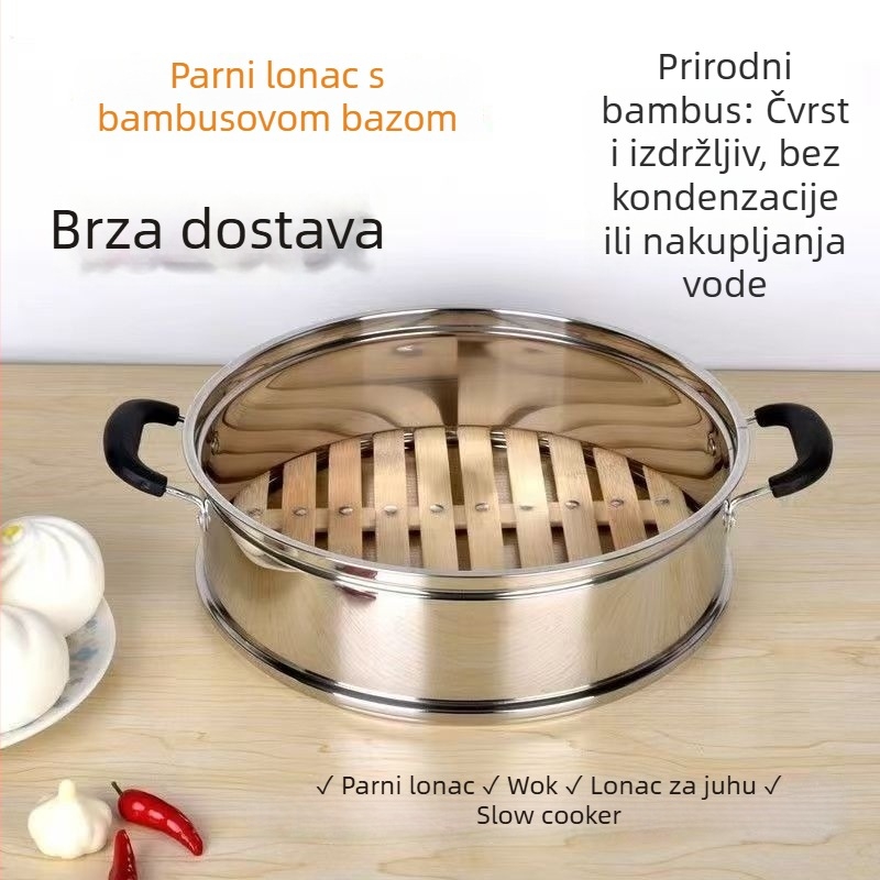 Nehrđajući čelični univerzalni stalak za parenje s podignutom debelom pločom, pogodan za kuhanje u rižinom loncu, wok i košari za paru