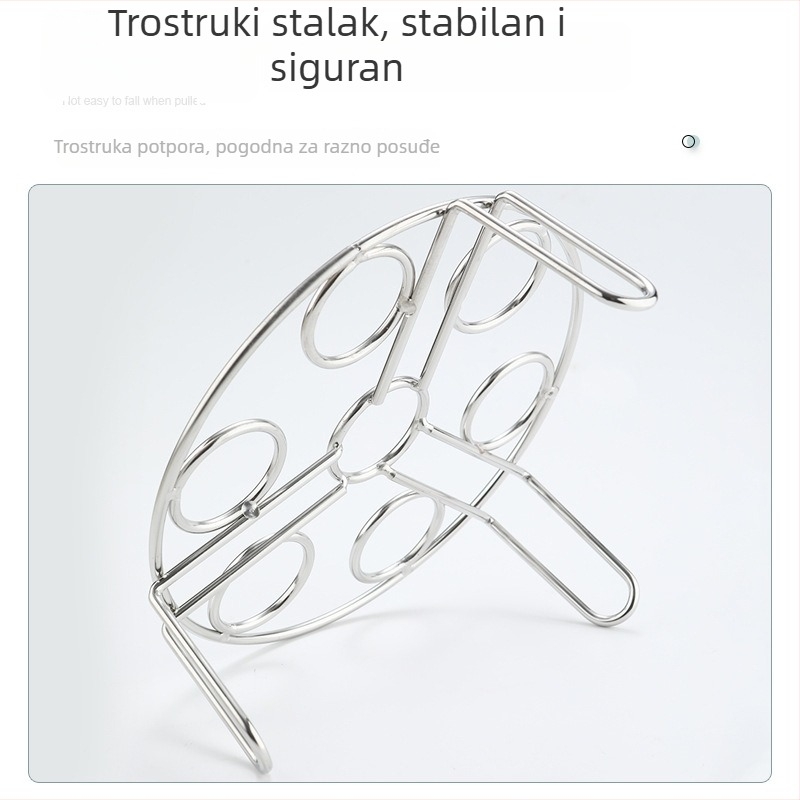 Nehrđajući čelični stalak za kuhanje na paru za jaja i povrće, mali parni stalak za rižu, visok stalak, s odjeljivanjem vode i toplinskom izolacijom