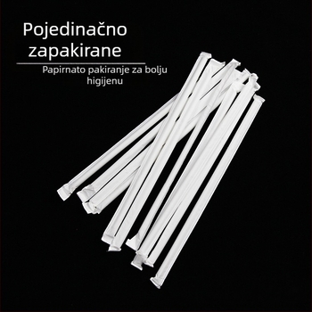 Jednokratne savitljive slamke za djecu, trudnice i postporođajno razdoblje, prozirne plastične slamke, papirno pakiranje, 200 komada