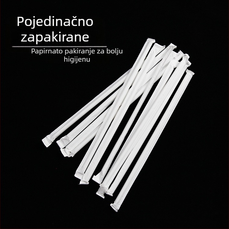 Jednokratne savitljive slamke za djecu, trudnice i postporođajno razdoblje, prozirne plastične slamke, papirno pakiranje, 200 komada
