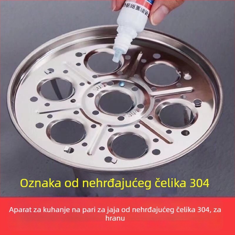 Košara za parenje od 304 nehrđajućeg čelika za jaja, pladanj i rešetka za rižu i ribu — jednodijelna