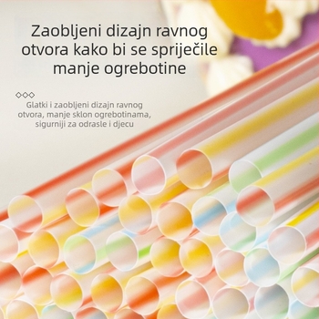 Jednokratne šarene zakrivljene slamke za djecu, oblik zvijezde, ručna izrada, plast za hranu