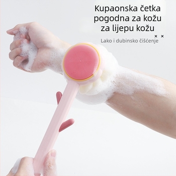 Dvostruka silikonska četka za tuširanje s dugim drškom za trljanje leđa