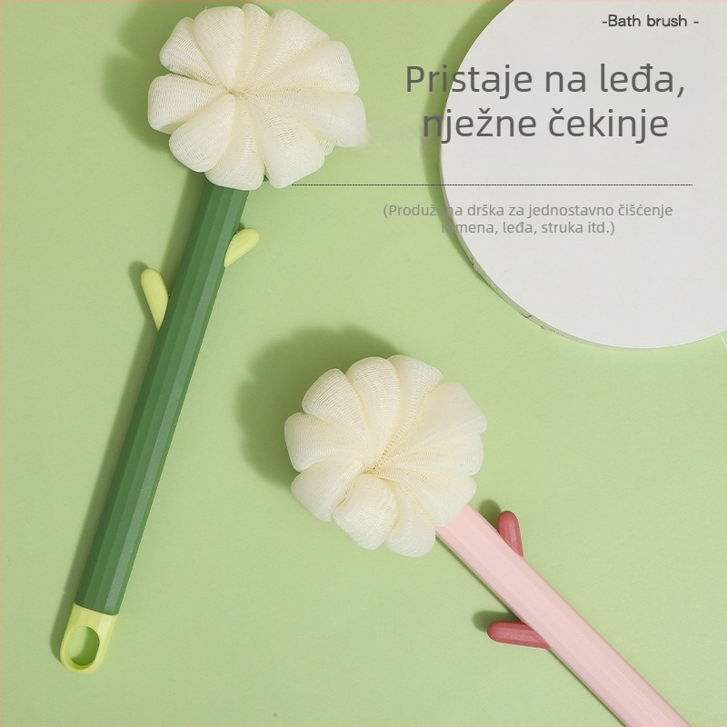 Dvostruka silikonska četka za tuširanje s dugim drškom za trljanje leđa