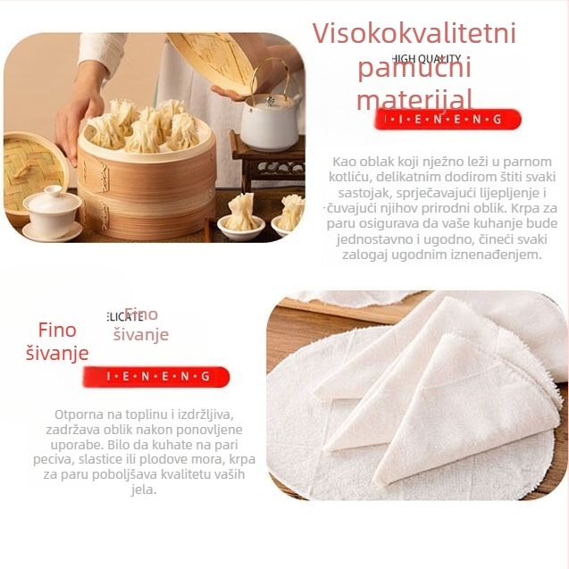 Set od 2 bambusovih krpa za parenje, neprijanjajuće