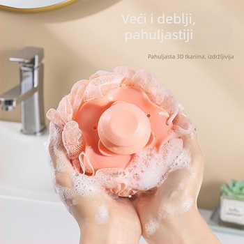 Tečajninska kugla za kupanje, luksuzna, individualno pakirana, velika, mekana, za kupanje i masažu leđa, s usisnim držačem.