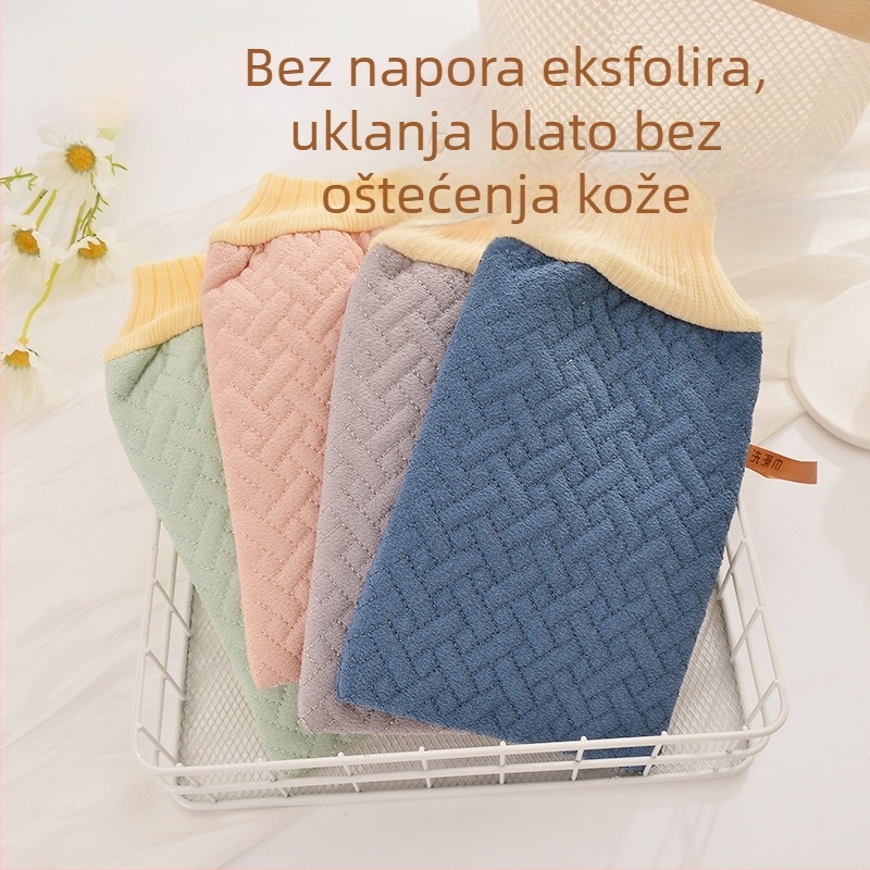 Set za kupanje: dugački ručnik za ribanje leđa i traka za leđa, ne skuplja se, debeli ručnik s grubom teksturom, za kućnu uporabu.