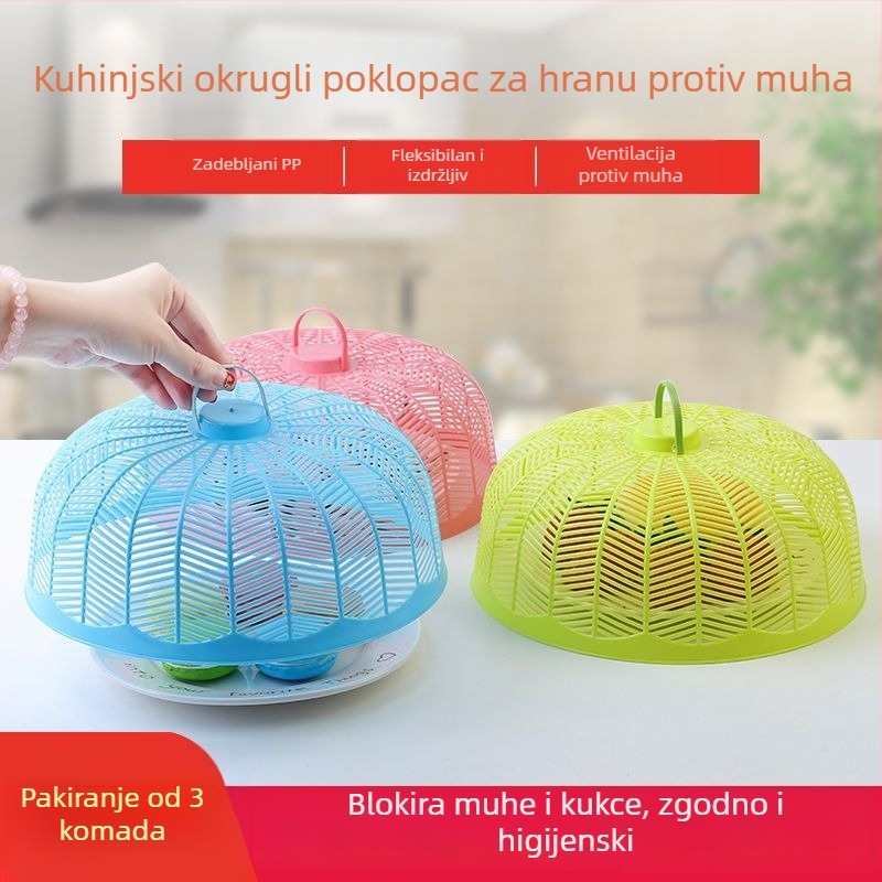 Kružni plastični poklopac za stol - čuva hranu svježu i drži muhe podalje