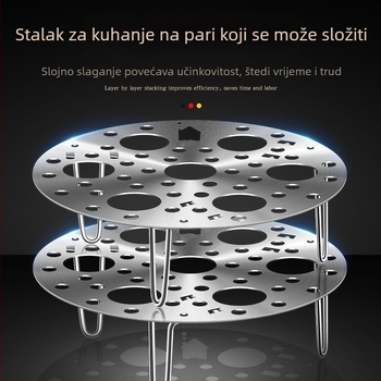 Stalak za parenje jaja od nehrđajućeg čelika, sklopiva posuda za parenje, okrugla mreža za paru, mali košar za paru, kućna upotreba