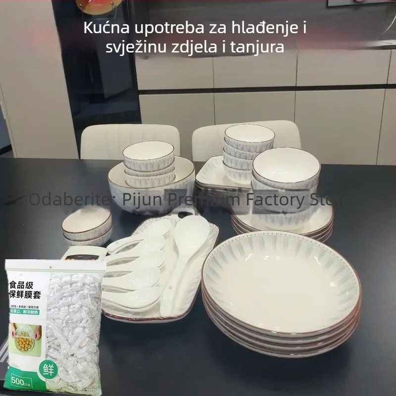 2-dijelni set jednokratne folije za hranu i zaštitnog poklopca protiv prašine za kućne zdjele