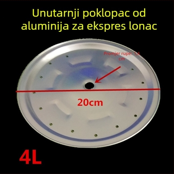 Pribor za električnu posudu za kuhanje pod pritiskom: aluminijski poklopac, brtvilo, unutarnji aluminijski poklopac, aluminijski list, 4L/6L/8L