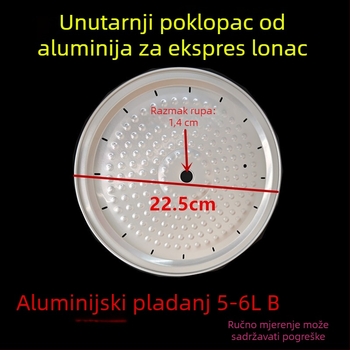Pribor za električnu posudu za kuhanje pod pritiskom: aluminijski poklopac, brtvilo, unutarnji aluminijski poklopac, aluminijski list, 4L/6L/8L