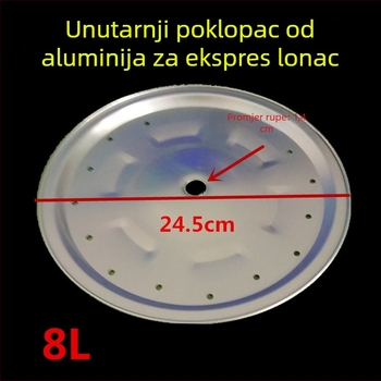 Pribor za električnu posudu za kuhanje pod pritiskom: aluminijski poklopac, brtvilo, unutarnji aluminijski poklopac, aluminijski list, 4L/6L/8L