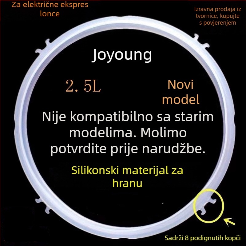 Originalni silikonski brtvilo za električni tlak kuhalo, set 2L-8L, univerzalno