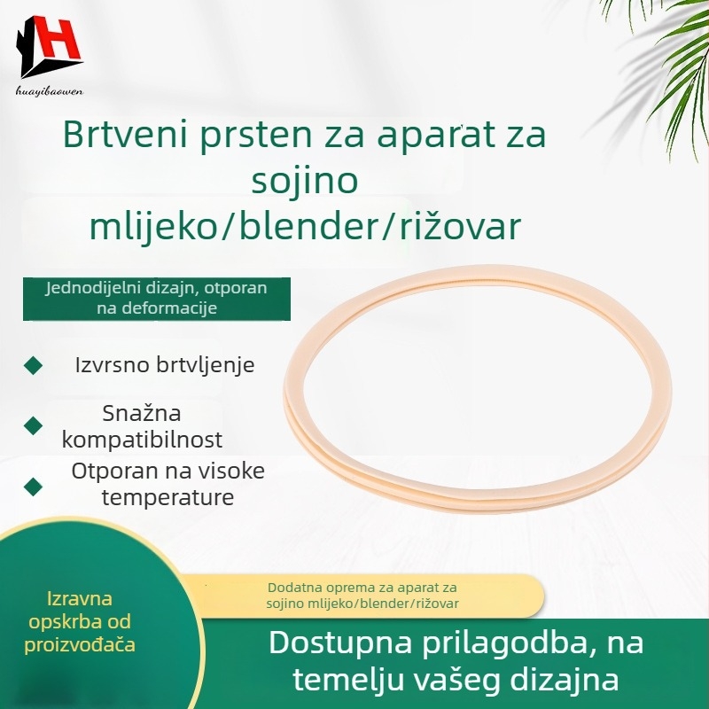 Silikonski brtveni prsten, prehrambene kvalitete, otporan na visoke temperature, univerzalni brtveni prsten za stroj za mljevenje graha, blender i kuhalo za rižu