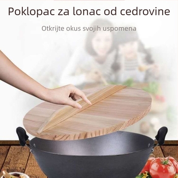 Ručni poklopac od drveta za kućnu upotrebu – drveni poklopac za glineni lonac i kasu, starinski stil