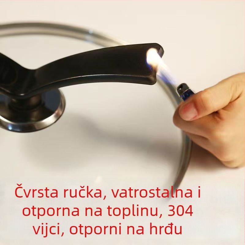 Poklop od debelog kaljenog stakla za lonce, kućna upotreba, pogodan za prženje i parenje, otporan na pucanje