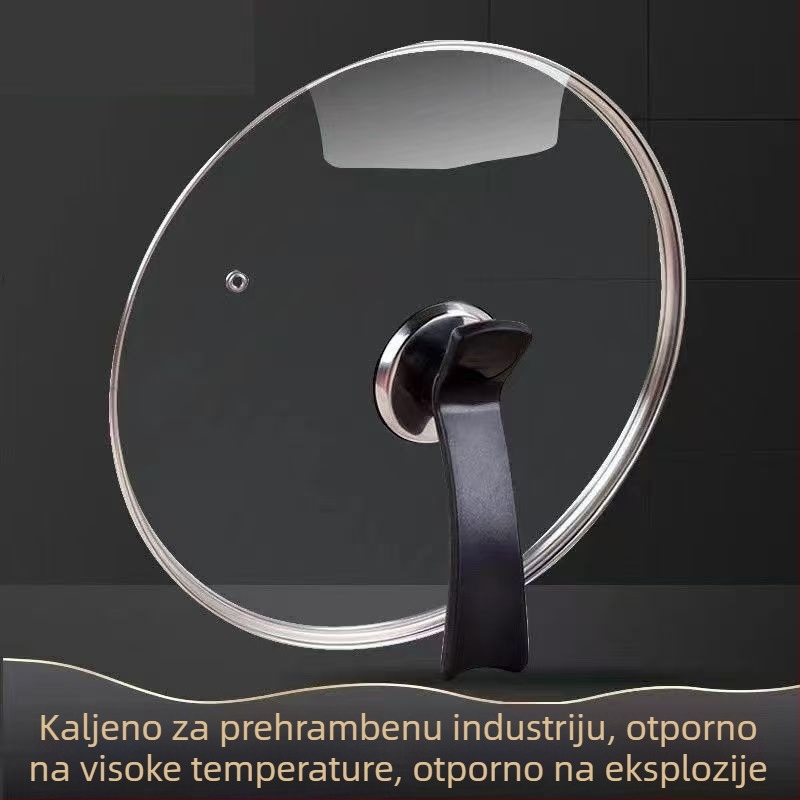 Poklop od debelog kaljenog stakla za lonce, kućna upotreba, pogodan za prženje i parenje, otporan na pucanje
