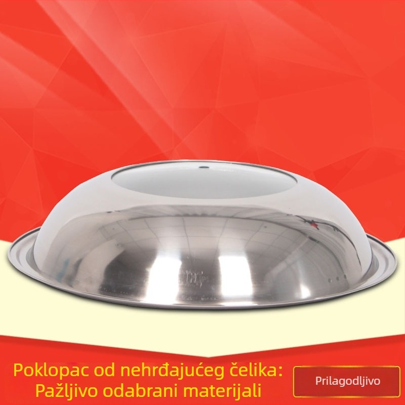 Poklop lonca od nehrđajućeg čelika za kućnu uporabu, električni lonac, sprječavanje prolijevanja, veličine po izboru