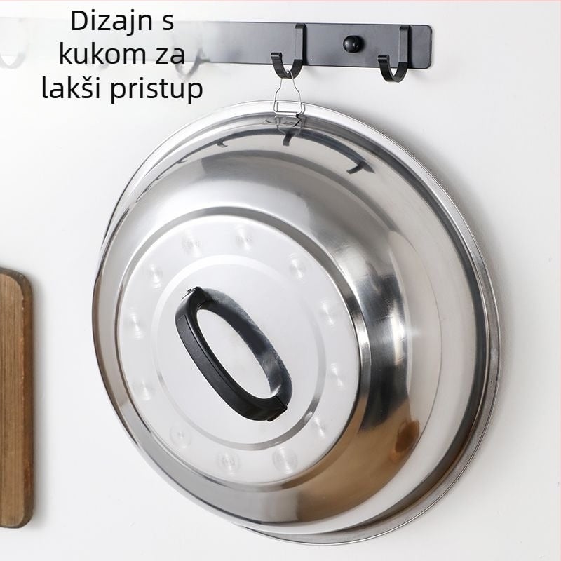Debeli poklop od nehrđajućeg čelika za wok, tradicionalni okrugli dizajn, veliki uzdignuti poklop za željezne posude