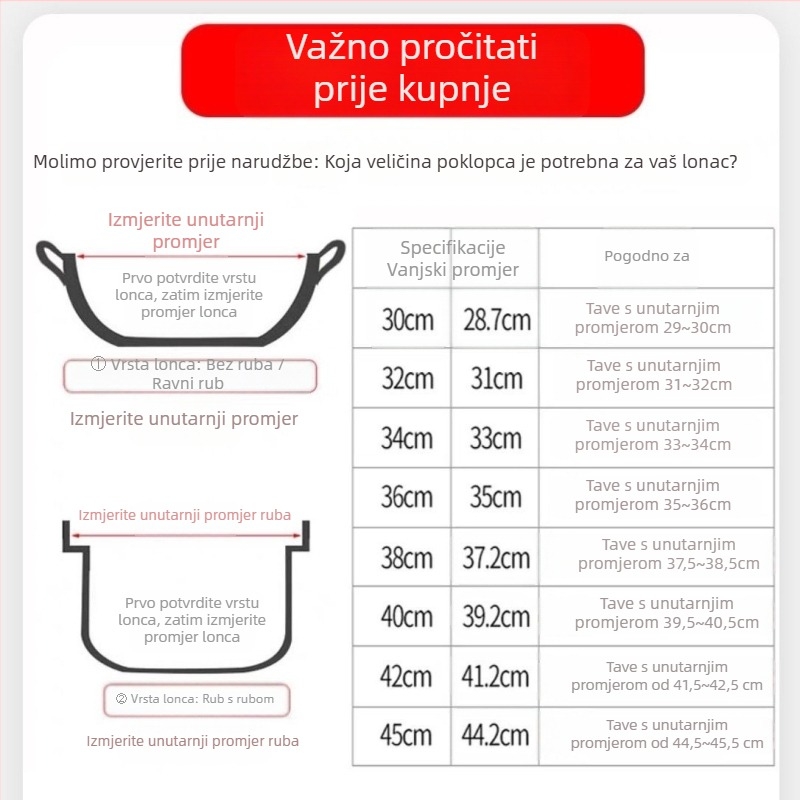 Debeli poklop od nehrđajućeg čelika za wok, tradicionalni okrugli dizajn, veliki uzdignuti poklop za željezne posude