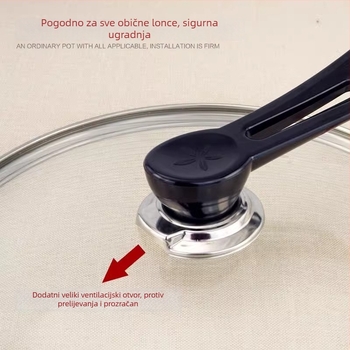 Staklene perle za dršku poklopca lonca – zaštita od opeklina, zaštita od preljeva, univerzalni dodatak za stakleni poklopac