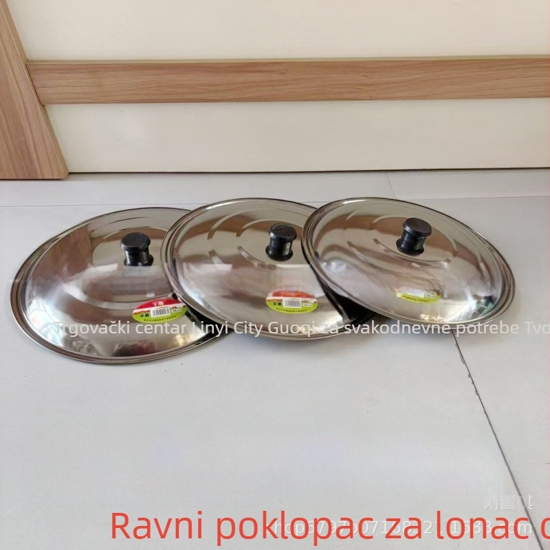 Plošni poklopac od nehrđajućeg čelika za lonce i tave