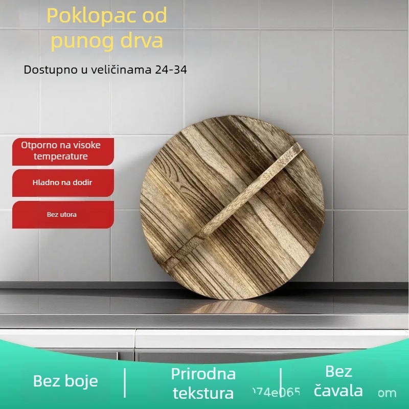 Poklopac od Paulovnije za Zhangqiu željezni wok, s držačem
