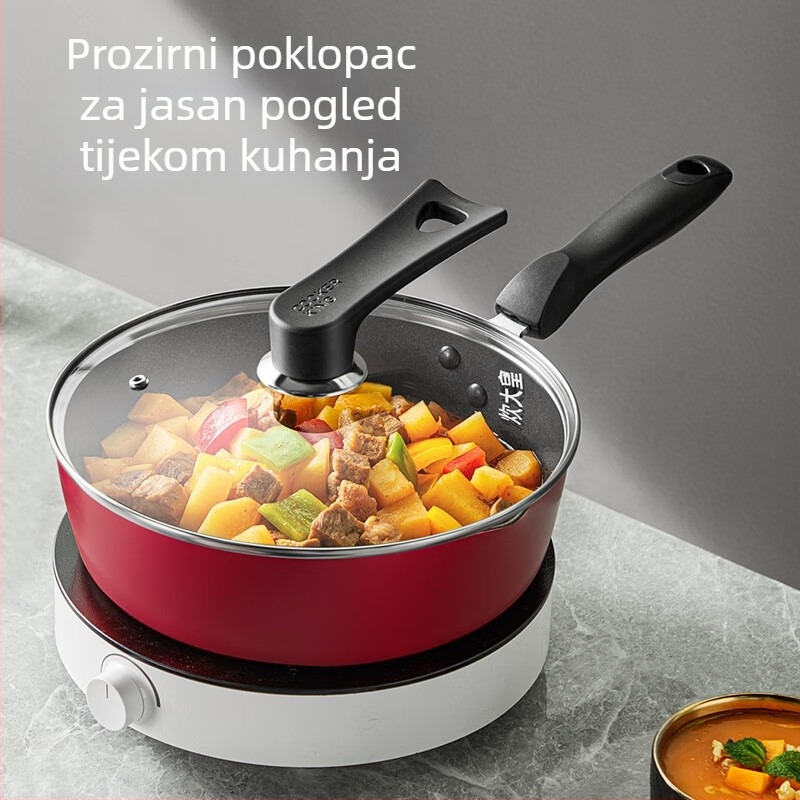 Stakleni poklopac za lonac na paru i tiganj, otporan na visoke temperature, proziran univerzalni kuhinjski dodatak