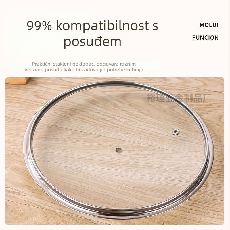 T-oblik poklop od temperiranog stakla, otporan na visoke temperature, univerzalni poklopac za lonce za juhu, tave i wok