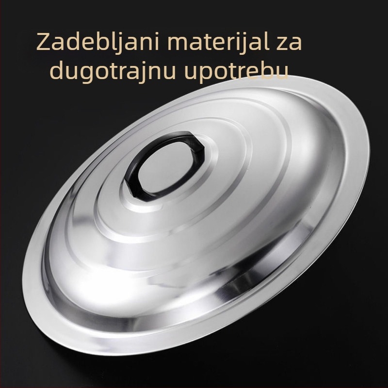 Debeli poklopac od nehrđajućeg čelika za kućnu upotrebu, pogodan za velike posude, tave i kazan.