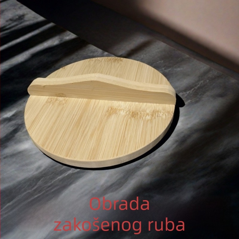 Okrugli poklopac za lonac od bambusa i drveta, tradicionalni parni poklop, otporan na visoke temperature