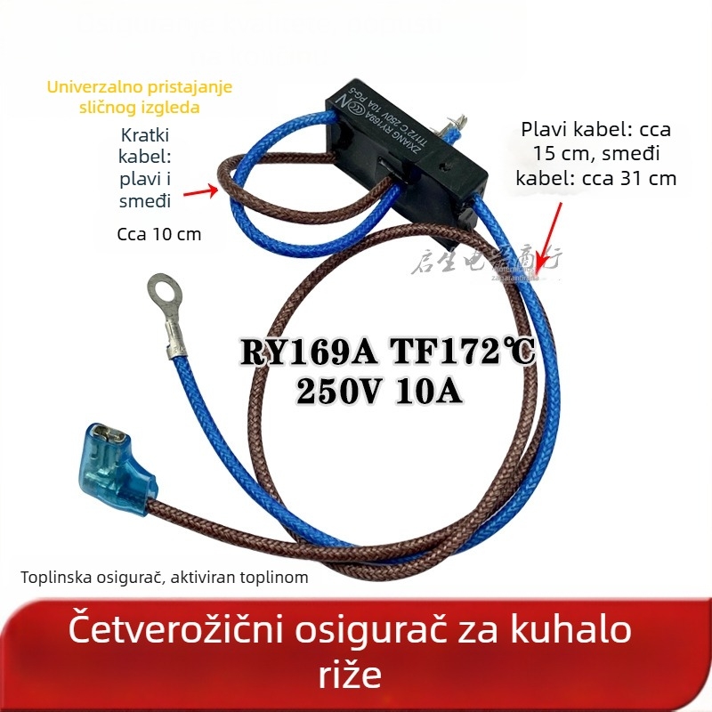 Pribor za električni lonac s tlakom RY169A – termički osigurač 172°C, 4 vodiča, 10A