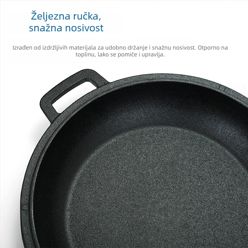 Nepremazana lijevana posuda 26 cm – dvostruka namjena za juhe, dinstanje i prženje, kompatibilna s indukcijom