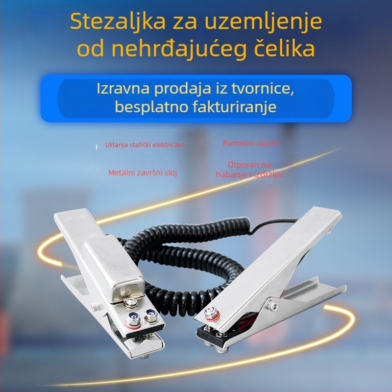 Elektrostatska uzemljiva skoba, od nehrđajućeg čelika 304, eksplozijski otporan zvučni i vizualni alarm