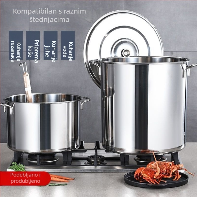 Nehrđajući čelični lonac za juhu s poklopcem, veliki kapacitet