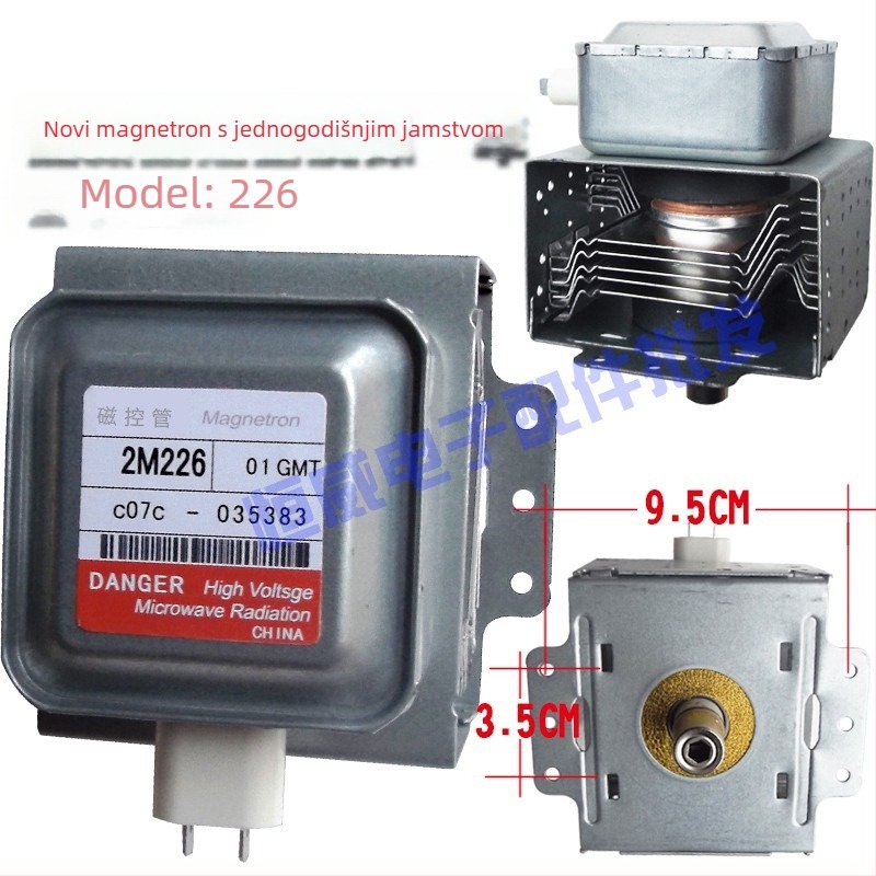 Novi magnetron mikrovalne pećnice 2M226 – montaža lijevo i desno